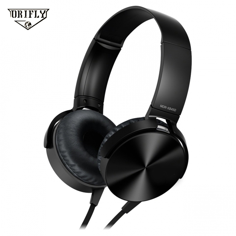 XB450 Headphones Wired Control With Microphone Bass Music Rotatable Headset Size Can Be Adjusted