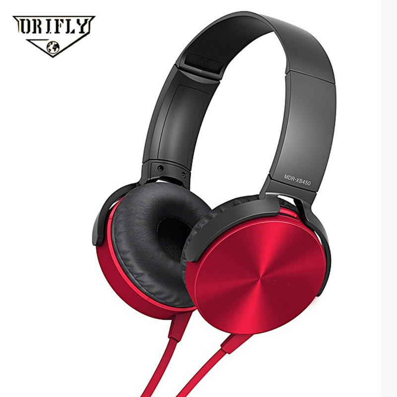 XB450 Headphones Wired Control With Microphone Bass Music Rotatable Headset Size Can Be Adjusted