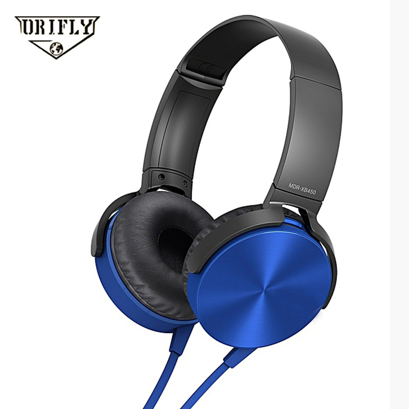 XB450 Headphones Wired Control With Microphone Bass Music Rotatable Headset Size Can Be Adjusted