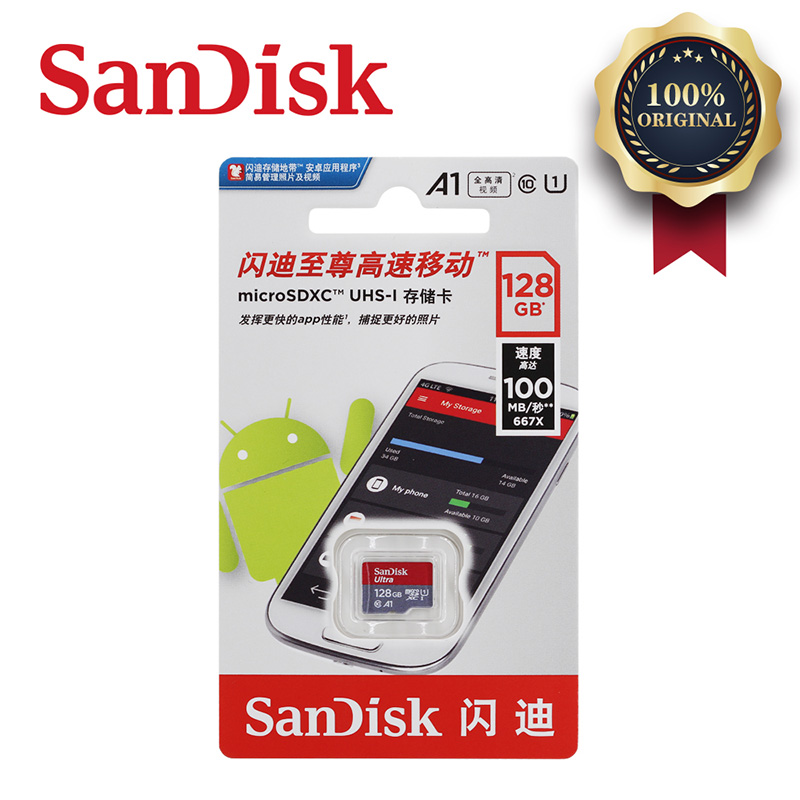 100% Original Sandisk Micro SD card Class10 TF card16gb 32gb 64gb 128gb 256gb 80Mb/s memory card