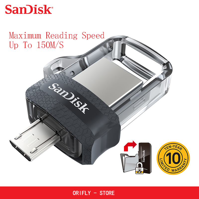 Sandisk original Mini USB 3.0 Dual OTG USB Flash Drive 32GB 64GB 128GB PenDrives for Android phone