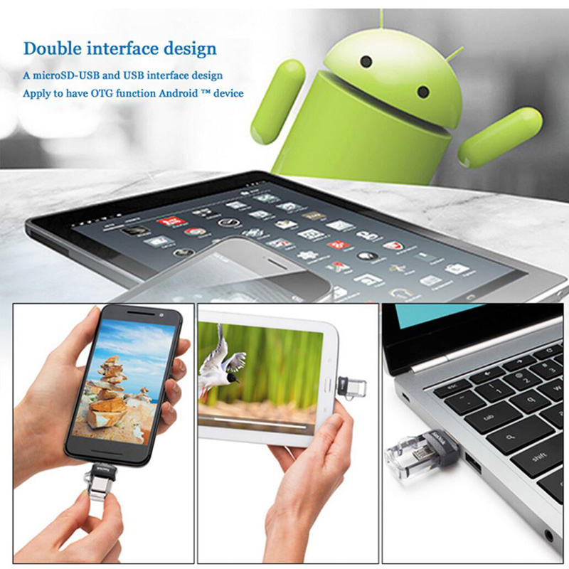 Sandisk original Mini USB 3.0 Dual OTG USB Flash Drive 32GB 64GB 128GB PenDrives for Android phone