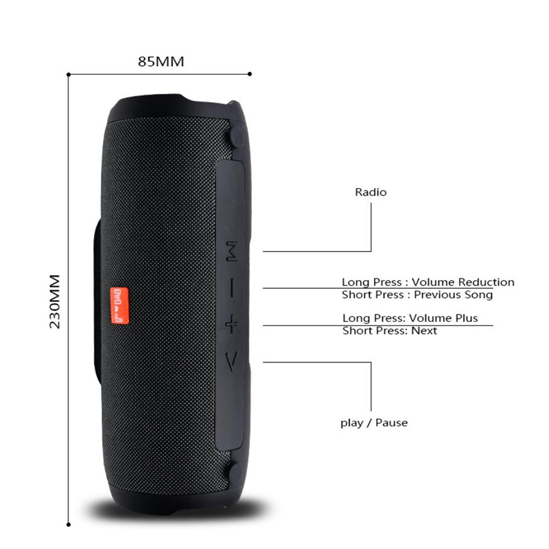 Portable wireless Bluetooth Speaker Stereo big power 10W system TF FM Radio Music Subwoofer Speakers