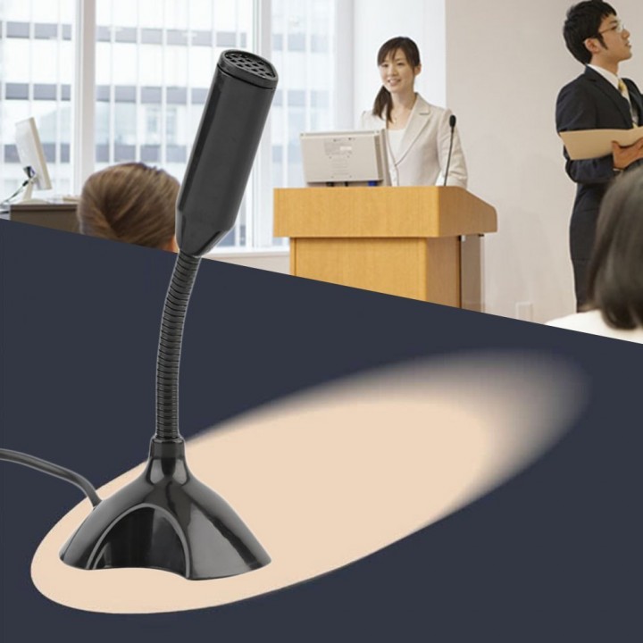 USB Stand Mini Microphone Mic For PC Laptop Notebook Speech