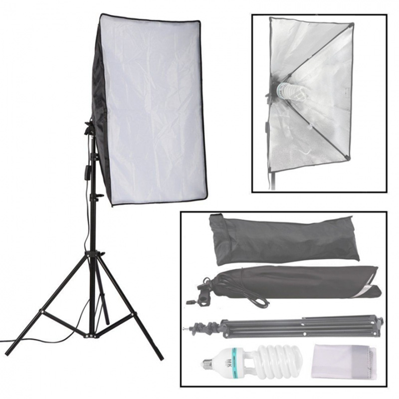 Photo Studio Softbox Continuous Lighting With Tripod Bulb