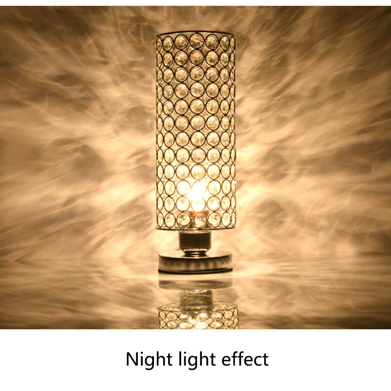 Cylindrical Crystal Desk Lamp Bedroom Light Simple Ideas
