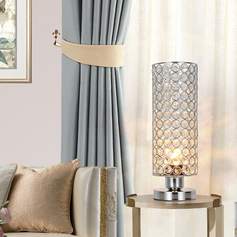 Cylindrical Crystal Desk Lamp Bedroom Light Simple Ideas