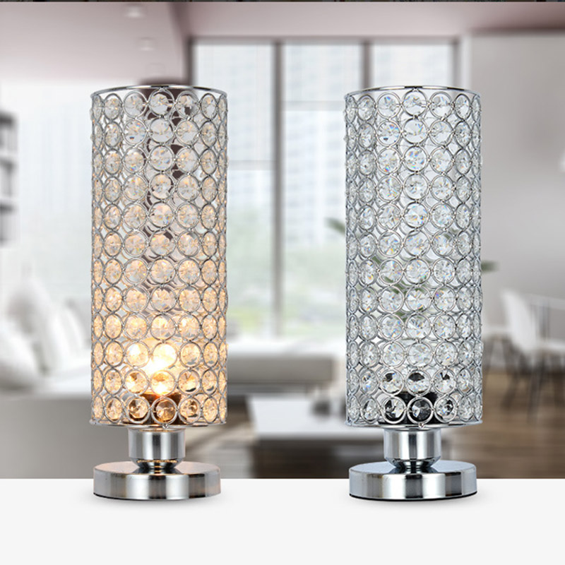 Cylindrical Crystal Desk Lamp Bedroom Light Simple Ideas