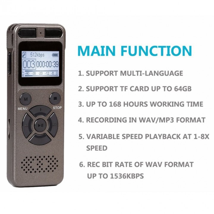 Profession Mini Digital Voice Recorder With Microphone-8GB
