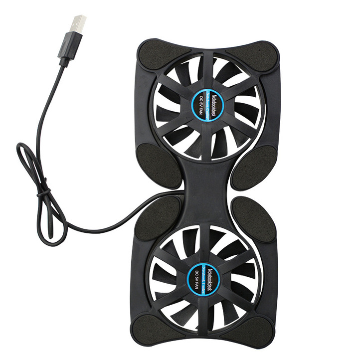 Foldable USB Laptop Cooler With 2 70MM Silent Cooling Fans