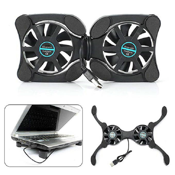 Foldable USB Laptop Cooler With 2 70MM Silent Cooling Fans