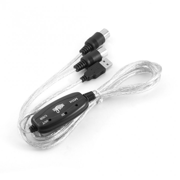 MIDI To USB Interface Cable Adapter For Music Keyboard Cord