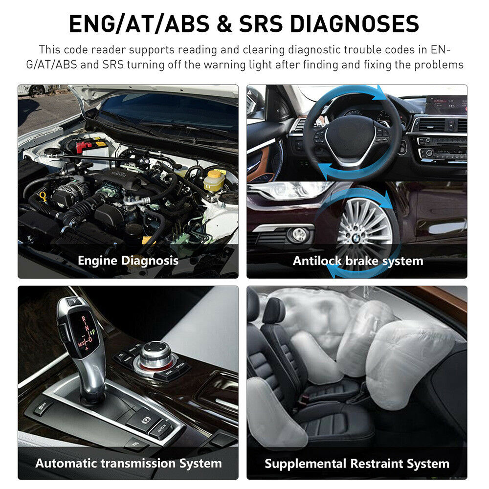 OBD2 Diagnostic Tool Auto Scanner Engine Transmission ABS SRS OBDII Code Reader Automotive Tool
