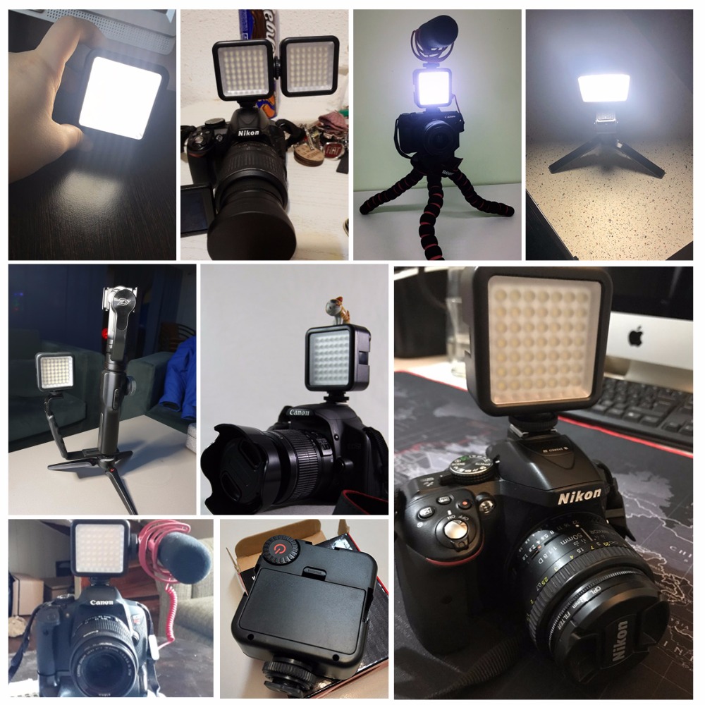 LED Pocket Camera Mini LED Video Light Photography Light for Gopro DJI Osmo Nikon DSLR Cameras
