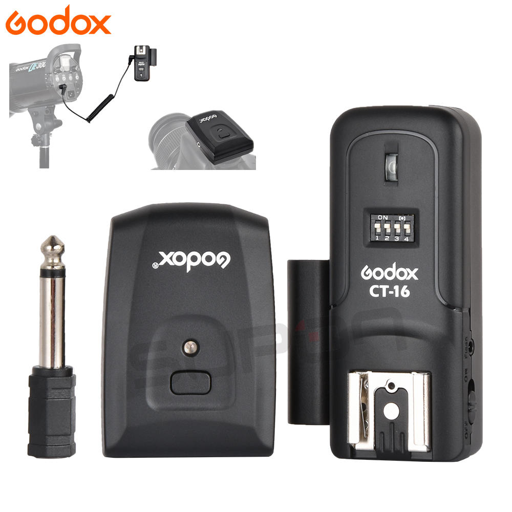 Godox 16 Channels Wireless Trigger Transmitter and Receiver for Canon Nikon Camera Speedlite Stud