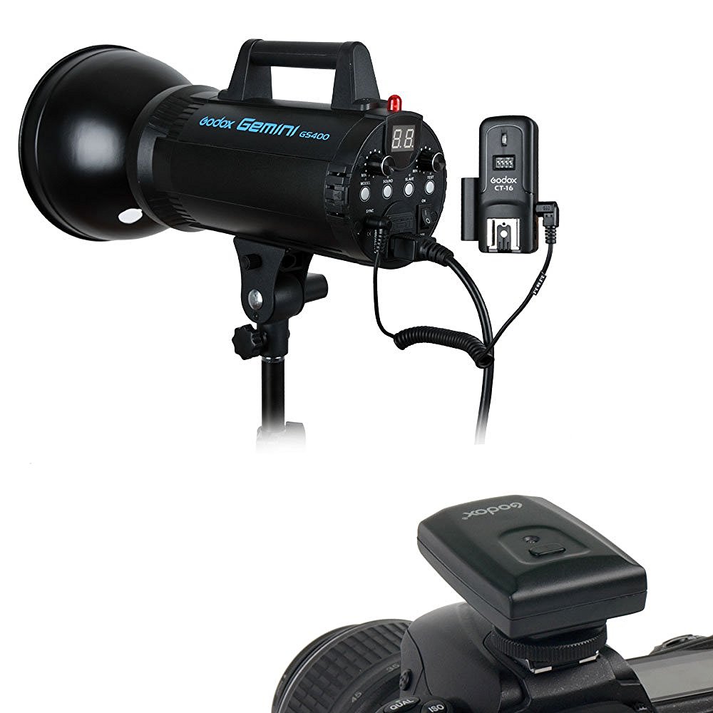 Godox 16 Channels Wireless Trigger Transmitter and Receiver for Canon Nikon Camera Speedlite Stud