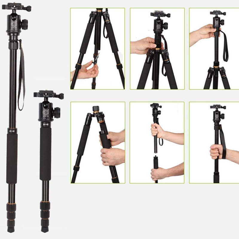 Professional Photography Aluminum Ball Head Tripod To Monopod For Canon Nikon Sony DSLR Camera Stand
