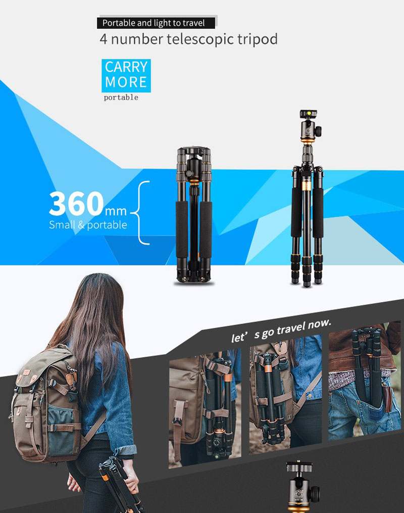 Professional Photography Aluminum Ball Head Tripod To Monopod For Canon Nikon Sony DSLR Camera Stand