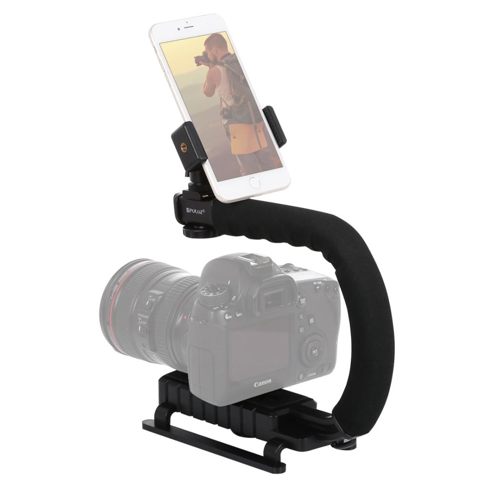 U/C Shape Camera Stabilizer +LED Studio Light + Video Microphone for Steadicam DSLR Stabilizer