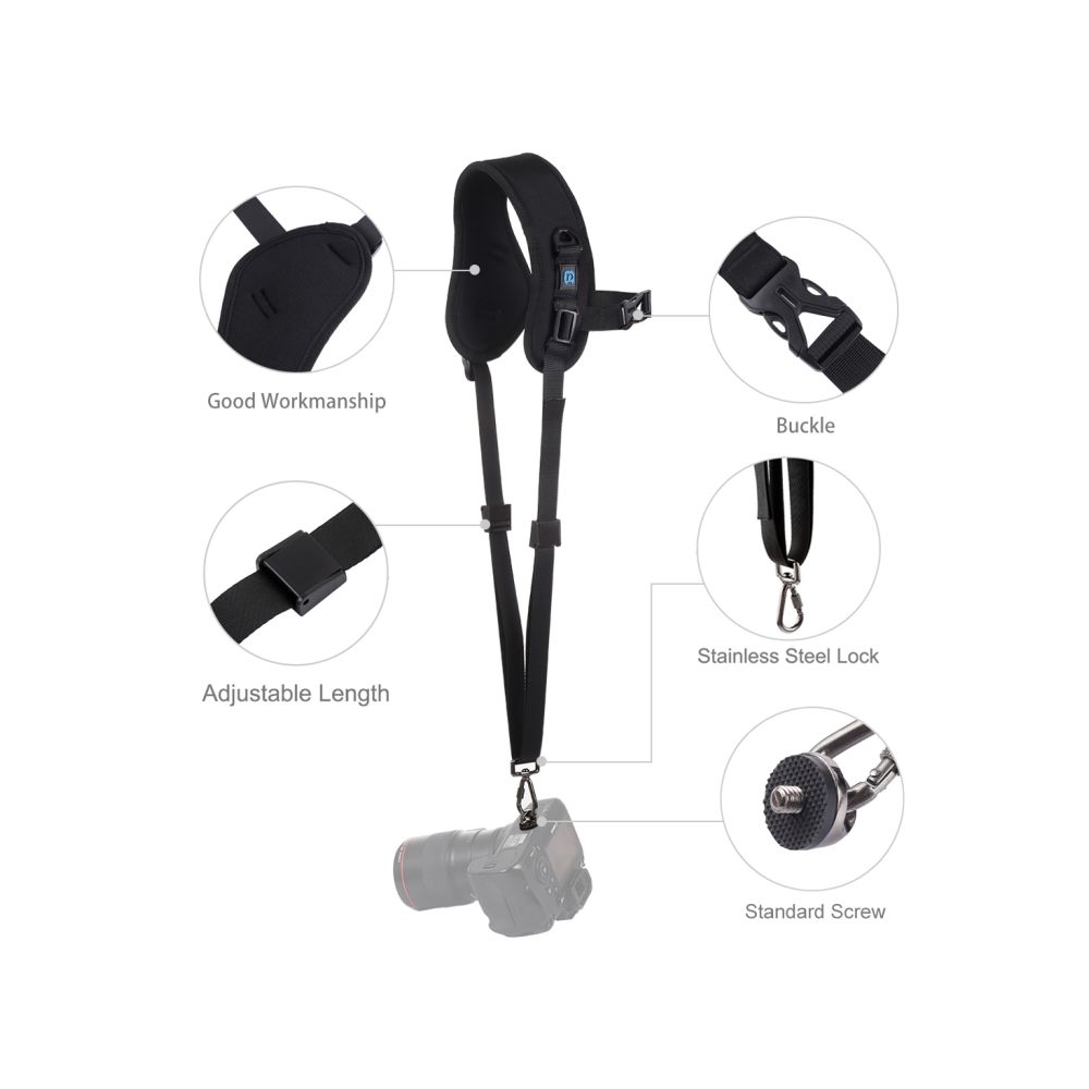 Quick Release Anti-Slip Soft Pad Nylon Breathable Curved Camera Strap For SLR / DSLR Cameras