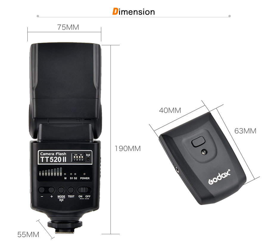 TT520II Godox Flash Light With Build-in 433MHz Wireless Signal For Canon Nikon DSLR Cameras