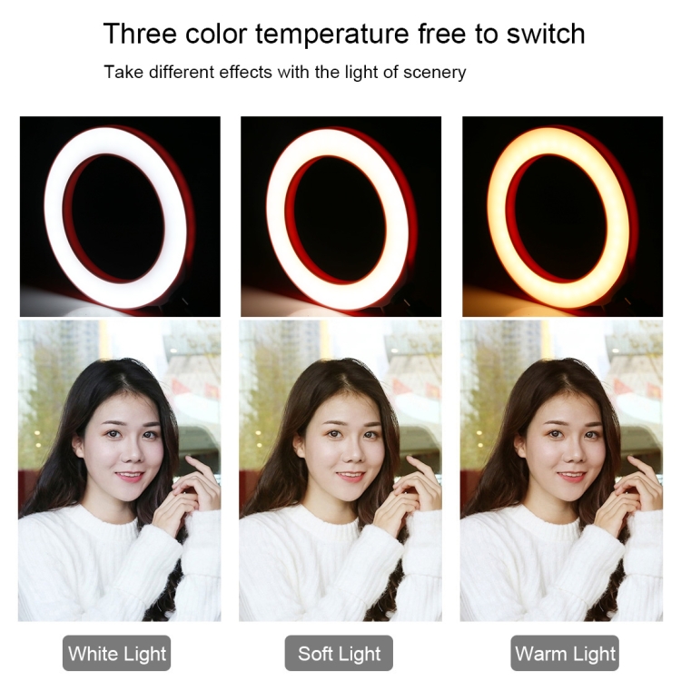 USB 3 Modes Dimmable LED Ring Vlogging Photography Video Lights Fill Light