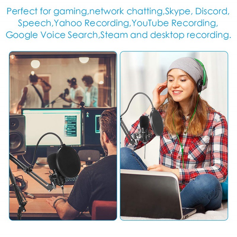 Professional Computer Microphone 192KHZ/24BIT live Stream Broadcasting Recording USB Microphone