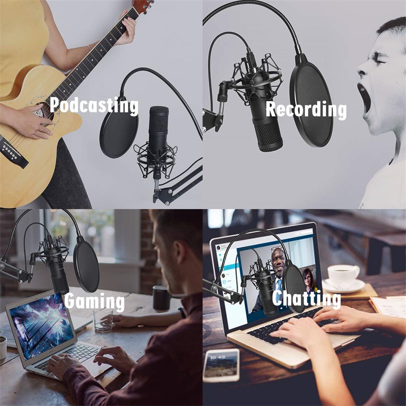 Professional Computer Microphone 192KHZ/24BIT live Stream Broadcasting Recording USB Microphone