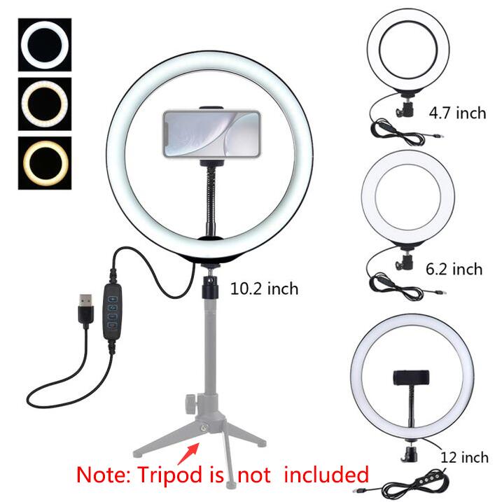 USB 3 Modes Dimmable LED Ring Vlogging Selfie Photography Video Lights For Youtube Live Fill Light