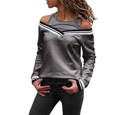 Hot selling ladies fake two small jacket long sleeve striped blouse