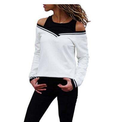 Hot selling ladies fake two small jacket long sleeve striped blouse