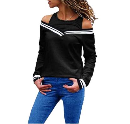 Hot selling ladies fake two small jacket long sleeve striped blouse