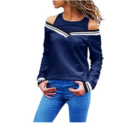 Hot selling ladies fake two small jacket long sleeve striped blouse