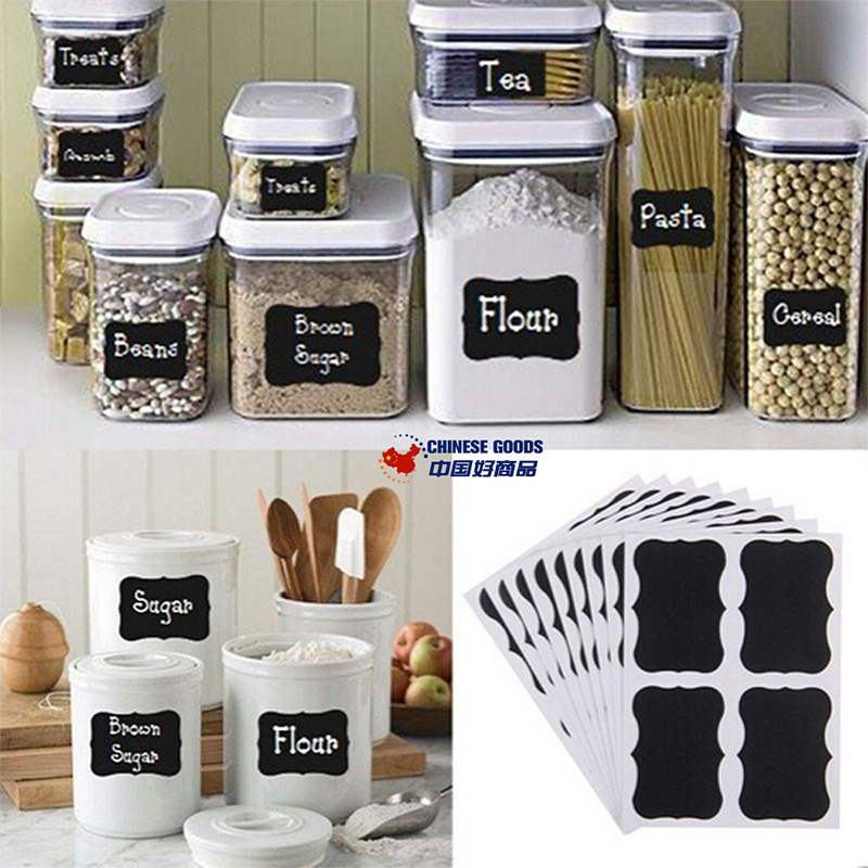 108Pcs/Set Waterproof Chalkboard Kitchen Spice Label Stickers,Jam Jar Bottle Tags, Labels Stickers