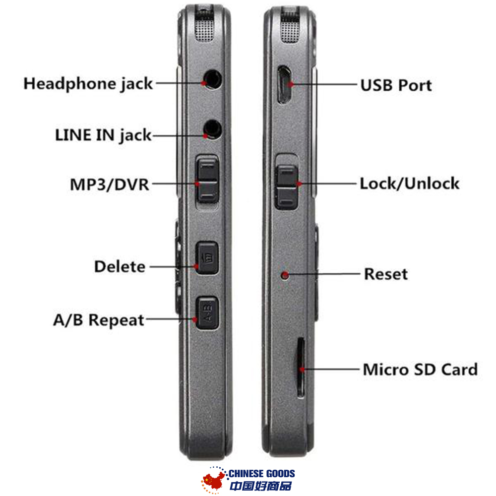 8G Professional LCD Display Digital Voice Recorder,Rechargeable,dictaphone,Recording pen,MP3 Player