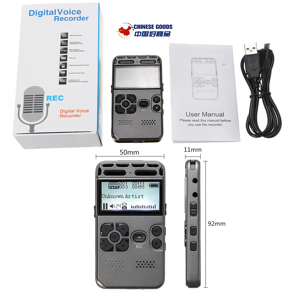 8G Professional LCD Display Digital Voice Recorder,Rechargeable,dictaphone,Recording pen,MP3 Player