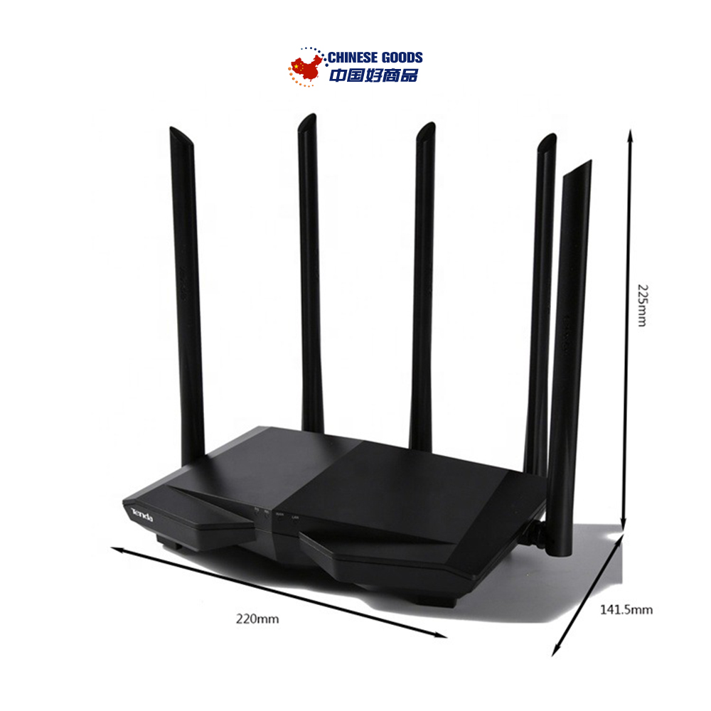 Tenda AC7 1200Mbps 2.4GHz/5GHz Dual Band WiFi Router,Wireless Repeater,1WAN+3LAN,5*6 dBi Antenna