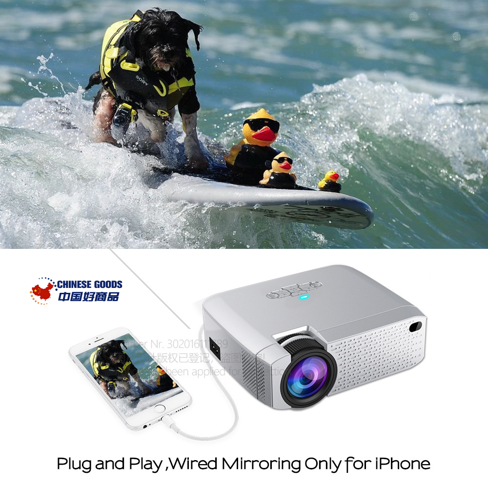 AUN D40W 1600 Lumen LED Projector,Video Beamer,Support HD Wireless Sync Display,for Home Cinema