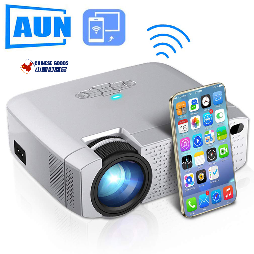 AUN D40W 1600 Lumen LED Projector,Video Beamer,Support HD Wireless Sync Display,for Home Cinema