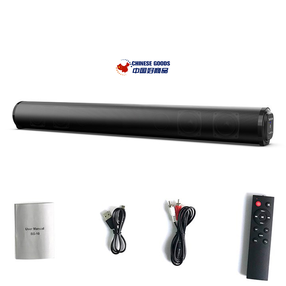 BS10 20W Wireless Bluetooth Soundbar,Sound Bar,Home Theater,Subwoofer,Stereo Speaker,AUX/TF/FM Radio
