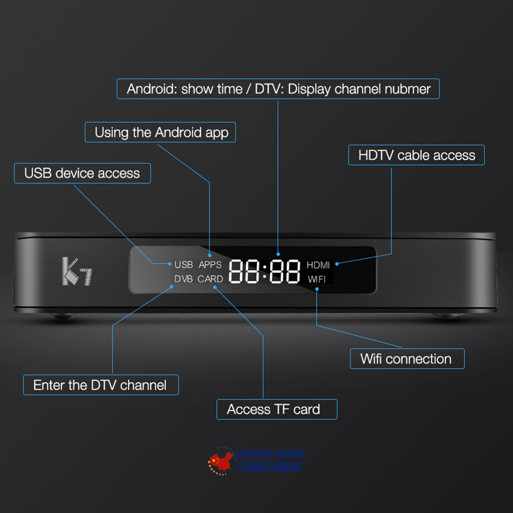 MECOOL K7 Android 9.0 DVB-T2/S2/C Tuners TV Box,TV Receiver,Quad Core,4G RAM/64G ROM,Dual Wifi,BT4.1