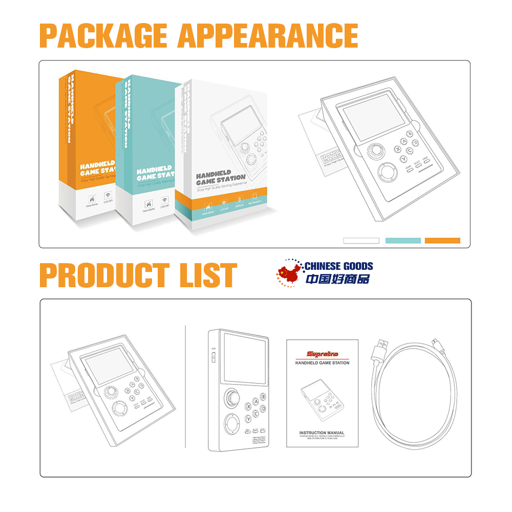 X16 Android handheld game Console,game station,3.5 Inch IPS Screen Dual-core Game Player,2335 games