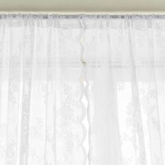 【Clearance Sale】No Punching Lace Curtain Finished Curtains Pole Curtain Pastoral White Gauze Curtain Door Curtain Bedroom Window Curtain White 145(cm)(L)*230(cm)(H)