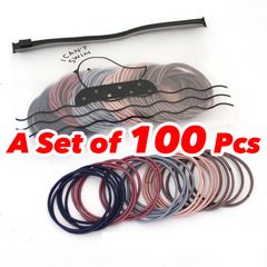 A Set of 100 Pcs Simple Headband  Small Circle Thin Hair Rope  Girls Tie Hair With High Elastic Rubber Band  Basic Hair Tie Colorful Mix Headdress Colorful Mix A Set of 100 Pcs
