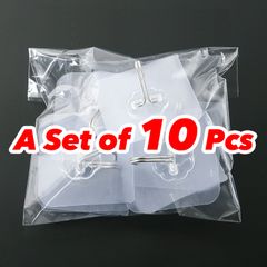 A Set of 10 Pcs Transparent Adhesive Hook Wall Strong Hook No Punching Required Clothes Hook Kitchen Bathroom Door Hook Transparent A Set of 10 Pcs
