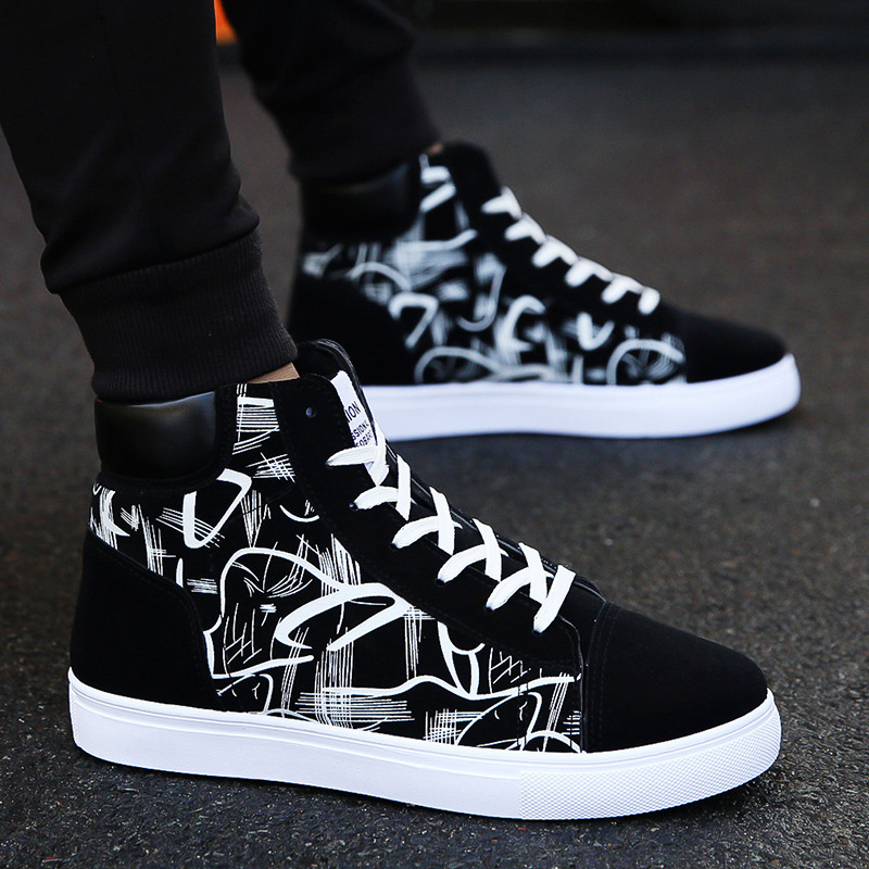 TATA Fashion Men Shoes New Men Casual Shoes High Top Sneakers Men Vulcanized Shoes Platform Sneakers