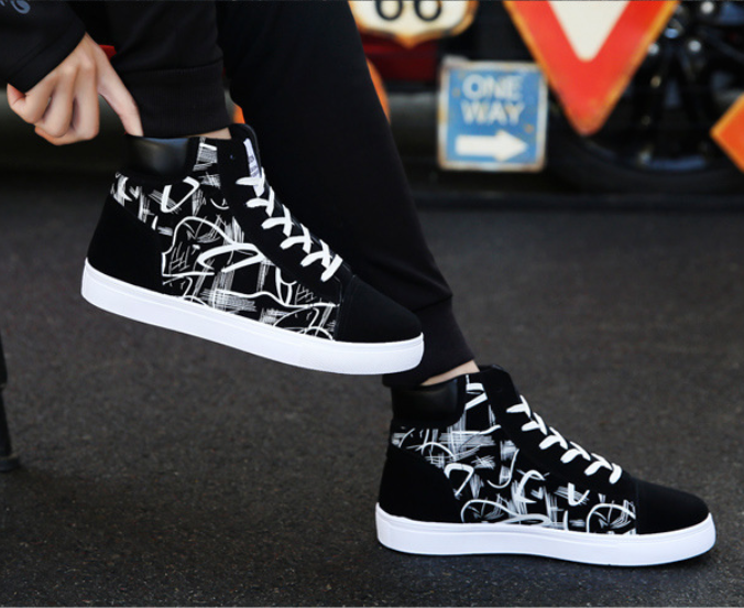 TATA Fashion Men Shoes New Men Casual Shoes High Top Sneakers Men Vulcanized Shoes Platform Sneakers
