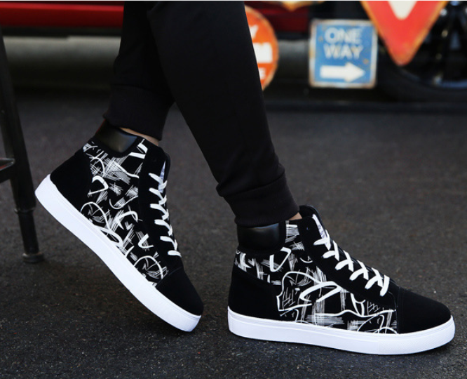 TATA Fashion Men Shoes New Men Casual Shoes High Top Sneakers Men Vulcanized Shoes Platform Sneakers
