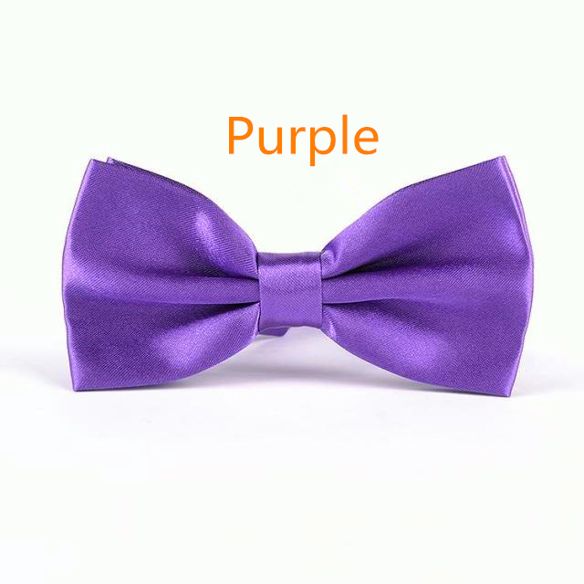 Men's Solid Butterfly Bow Ties For Audlt Women's Double Deck Smooth Bowtie For Entertainment Wedding