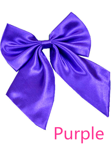 Women's Solid Butterfly Bow Ties For Office Adjustable Length Girls Collar Isignina